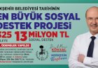 13 Milyon TL’lik Sosyal Destek Projesinde 3. Ödeme Tamamlandı!