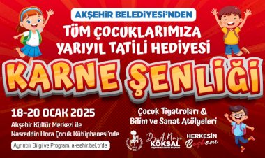 Çocukların Yarıyıl Tatili Hediyesi Akşehir Belediyesinden