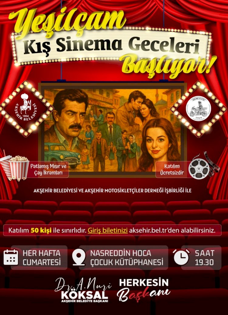 Akşehir’de Kış Akşamları Yeşilçam Filmleriyle Isınacak