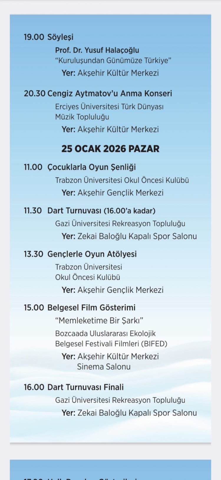 Akşehir Üniversiteliler Kış Şenliği Başlıyor