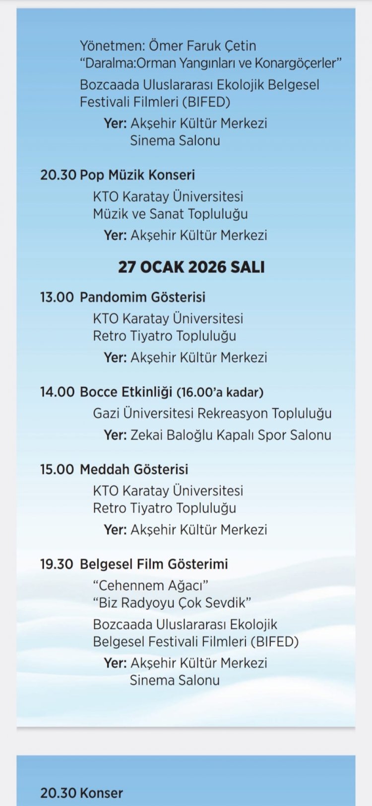 Akşehir Üniversiteliler Kış Şenliği Başlıyor