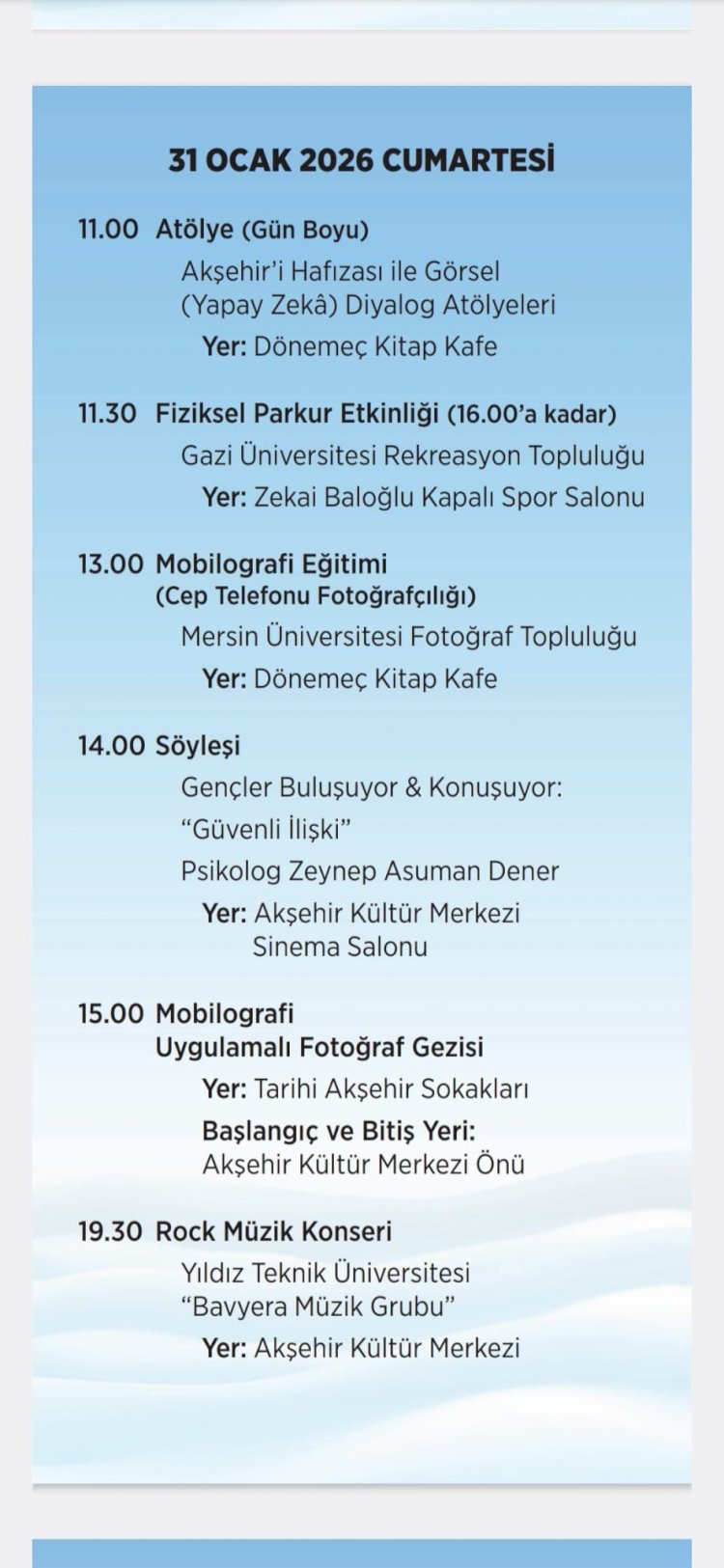 Akşehir Üniversiteliler Kış Şenliği Başlıyor