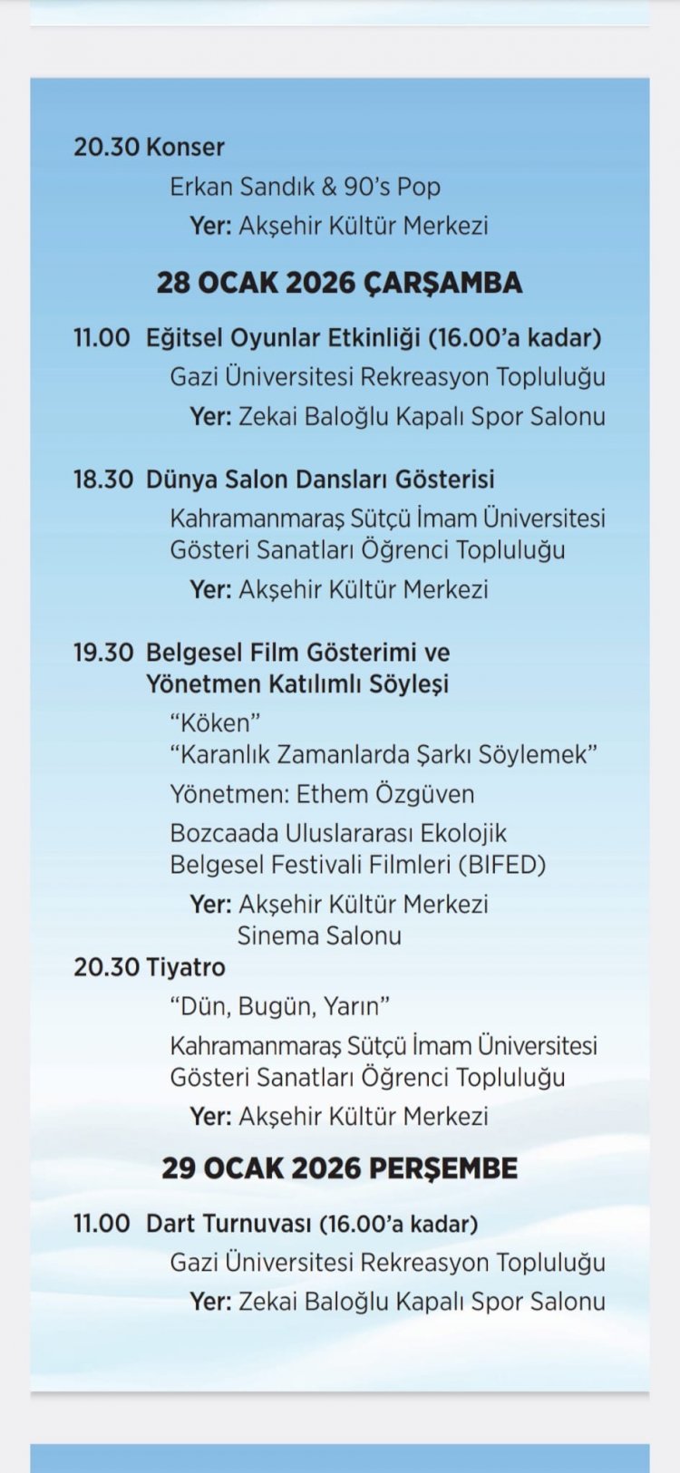 Akşehir Üniversiteliler Kış Şenliği Başlıyor