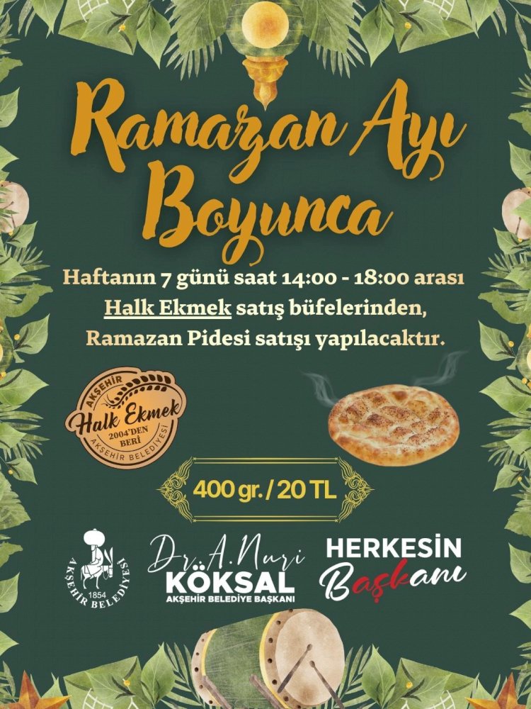 Ramazan’da Sofralara Destek: Halk Ekmek’te 20 TL’ye Pide